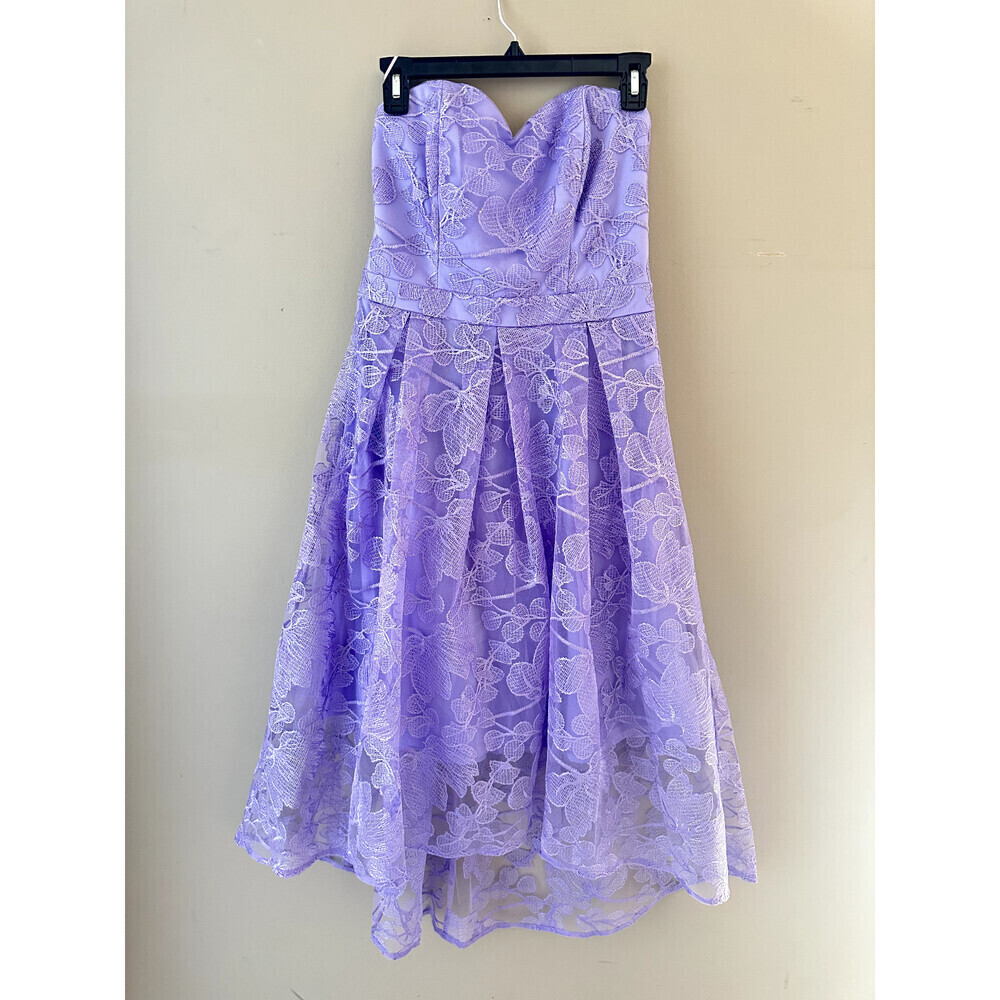 Lipsy Lace Strapless Fit-and-Flare Evening Dress size 6 US in lilac $220